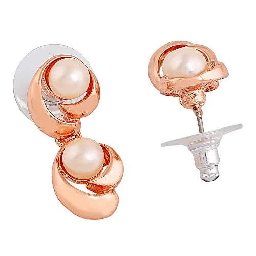 Pearl Drop Earrings - Plated